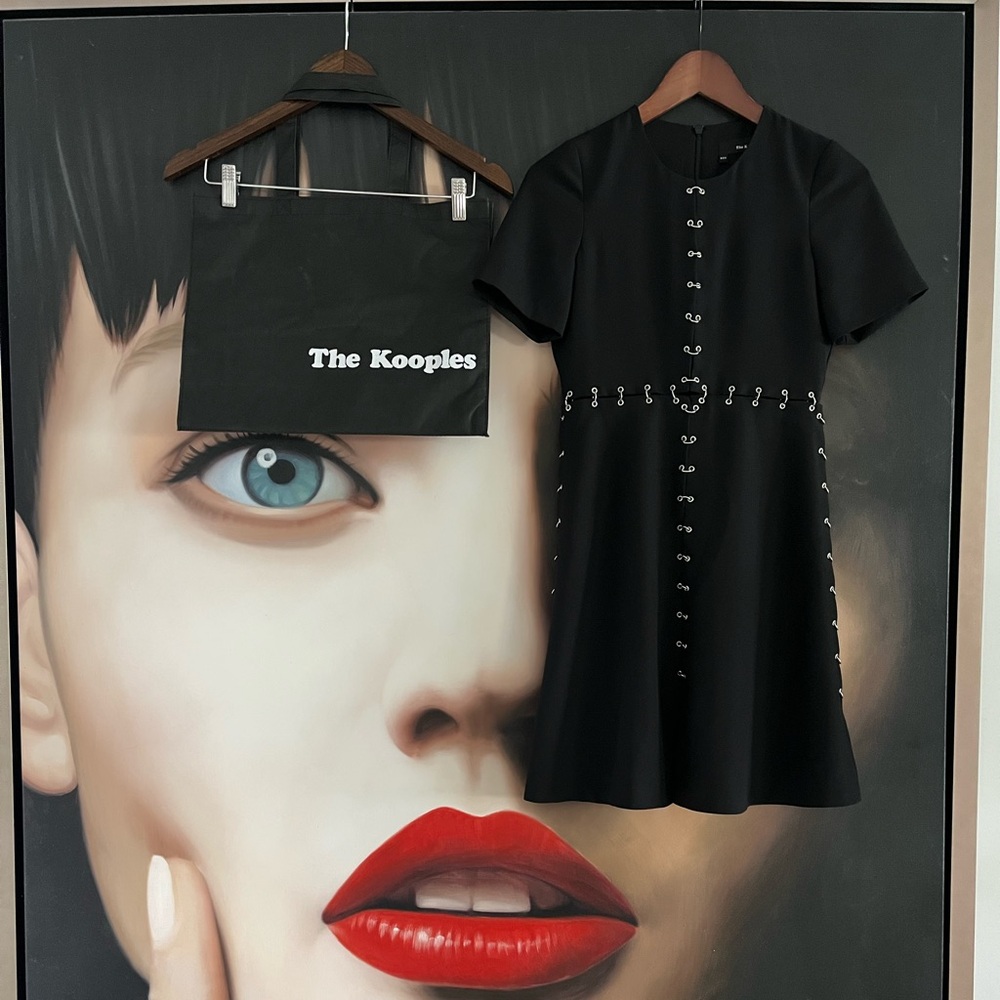 The Kooples Black Dress with Metallic Details